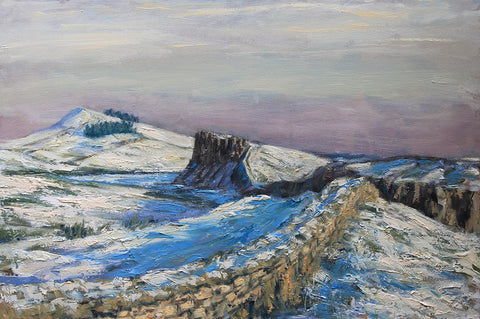 Hadrians Wall in Snow from Steel Rigg.
